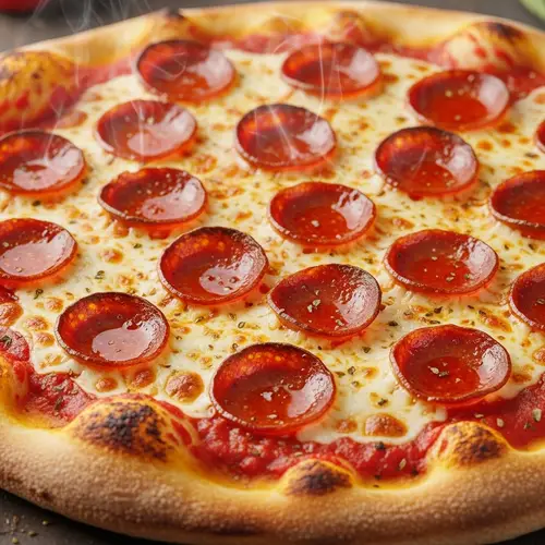 Detailed Pepperoni Pizza Image | Crispy Crust, Melting Cheese