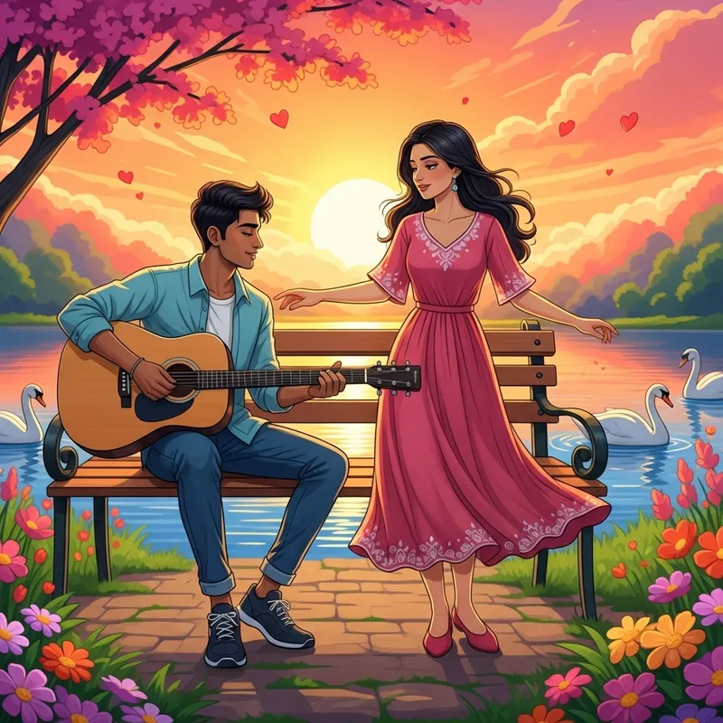 Enchanting Love Song Short Video with Diverse Couple