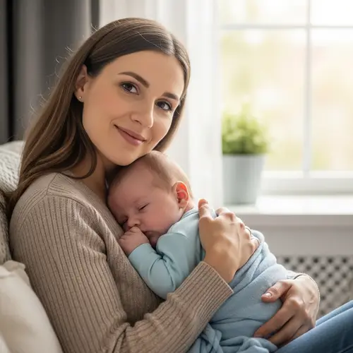 Mother Tenderly Holding Child - Heartwarming Moment