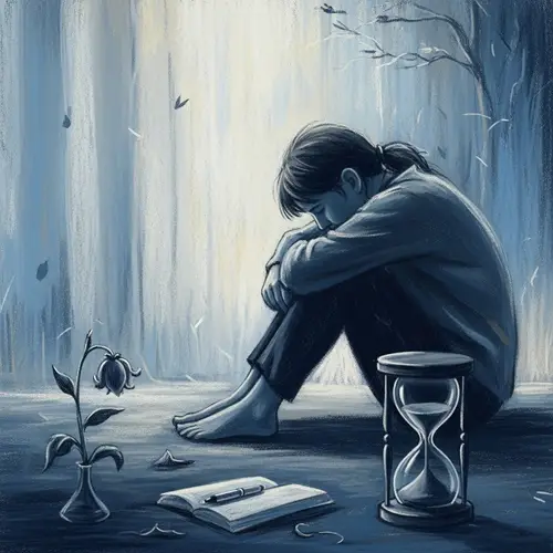 Impressionistic Philosophy: Contemplative Art in Blue & Grey Hues