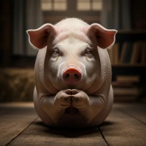 Praying Pig Image - Cute Piglet Photo