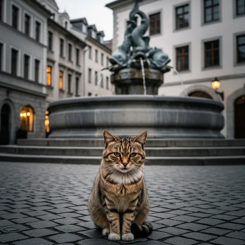 Resilient Cat in Old Town - Awe-Inspiring Urban Charm Resilient Cat in Old Town - Awe-Inspiring Urban Charm
