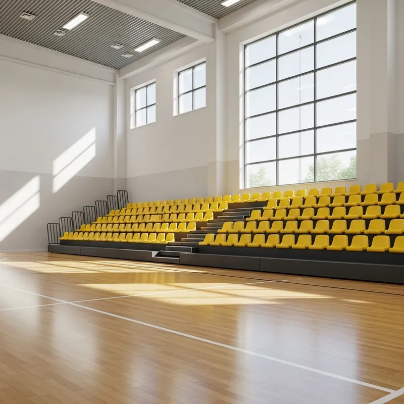 Stylish Telescopic Bleachers for Sports Halls