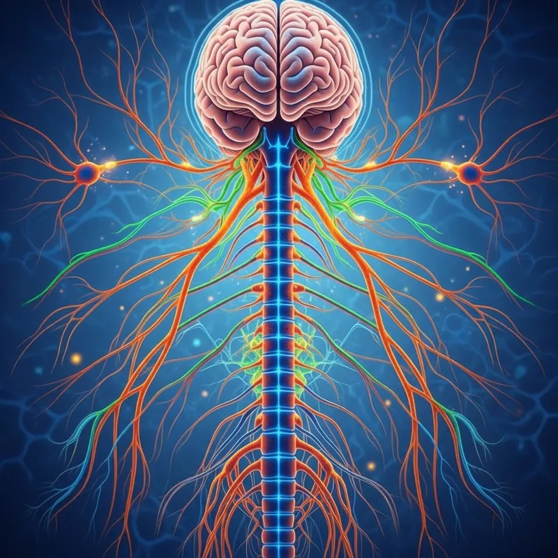 Detailed Digital Painting of Central and Peripheral Nervous System Detailed Digital Painting of Central and Peripheral Nervous System
