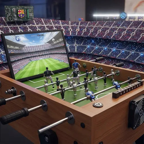 Tech-Sport Fusion: Camp Nou Foosball Computer Merge