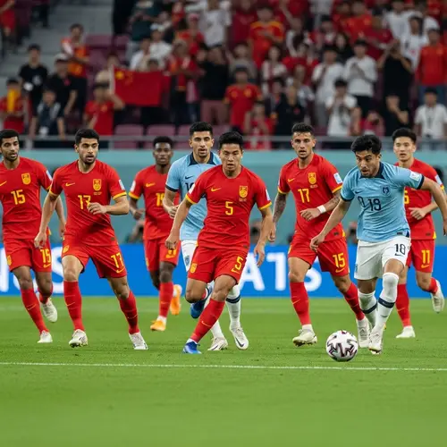 Diverse Chinese National Football Team on Modern Field