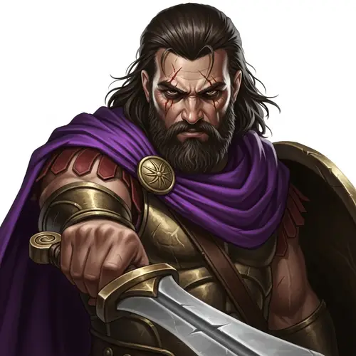 Fierce Spartan Warrior in Epic Pose