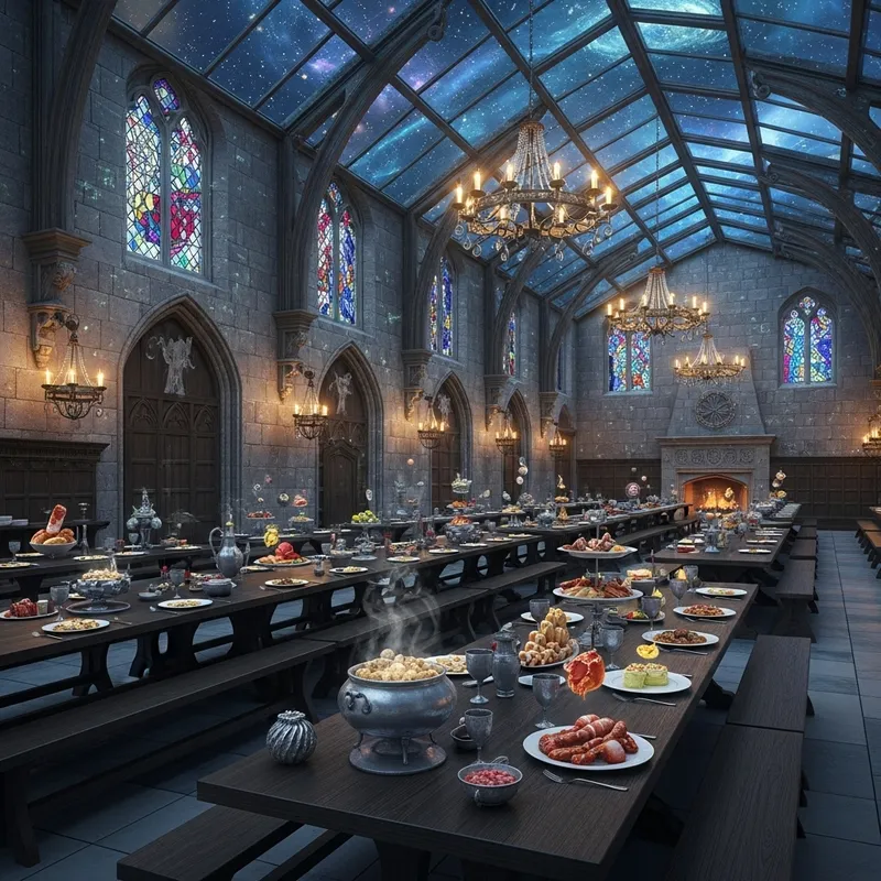 Hogwarts Glass Dining: Magical Feasting Ambiance