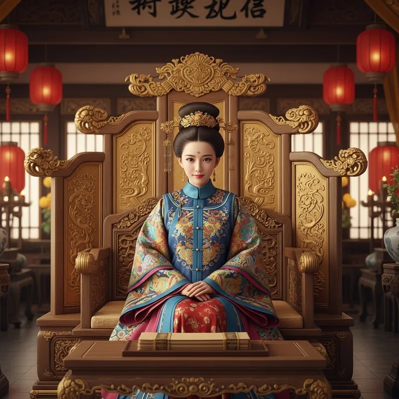 Beautiful Chinese Princess in Regal Splendor