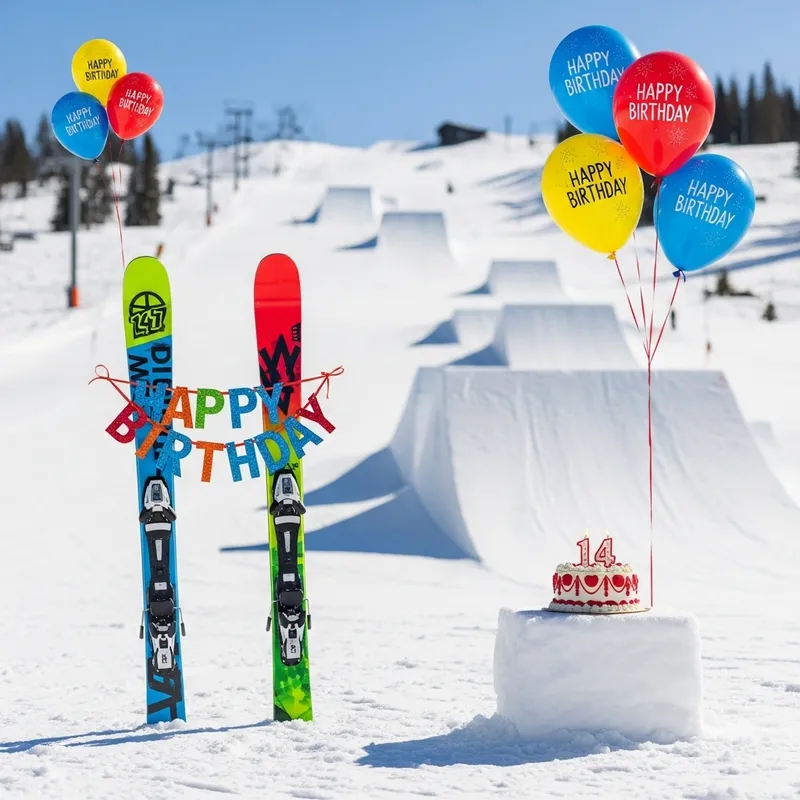 14th Birthday Twintip Freestyle Park Skis for Boys