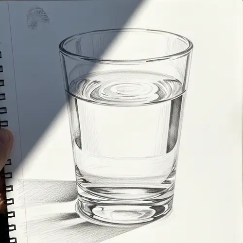Grade 12 Student's Talented Sketch of Glass of Water