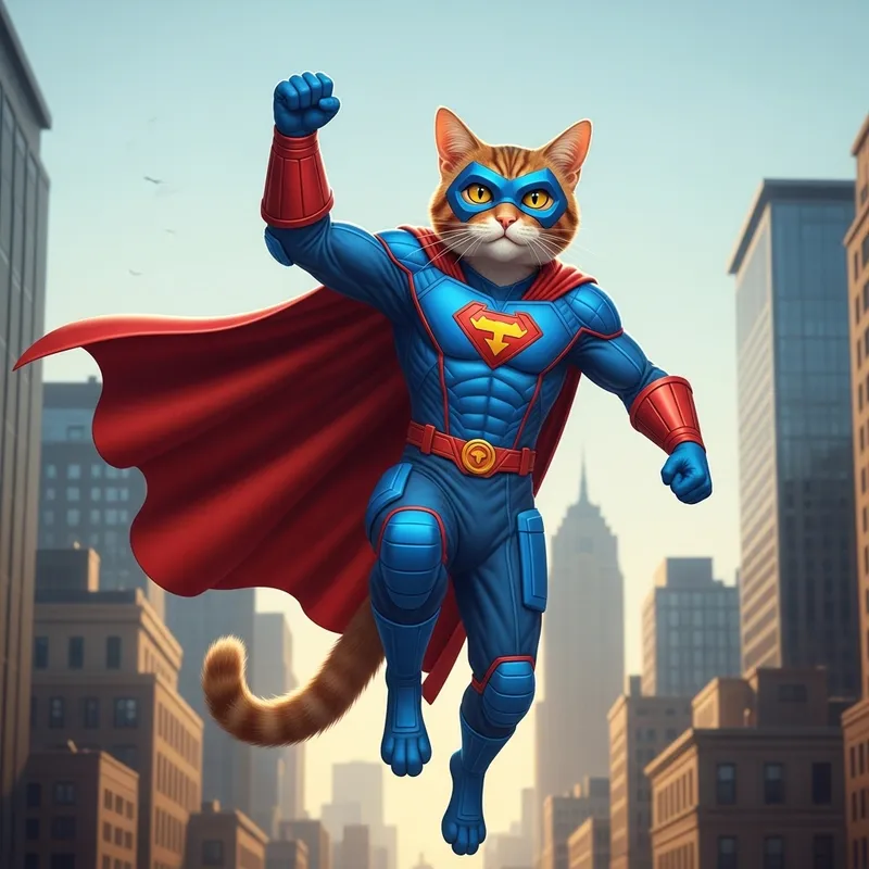Superhero Cat: Feline Power Ready for Action Superhero Cat: Feline Power Ready for Action