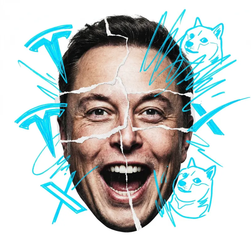 Elon Musk: Aggressive Urban Collage Portrait