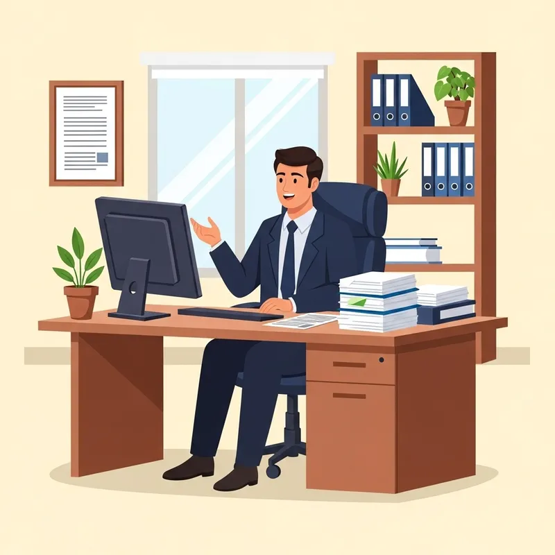Engaging Office Scene: Professional HR Manager at Work Engaging Office Scene: Professional HR Manager at Work
