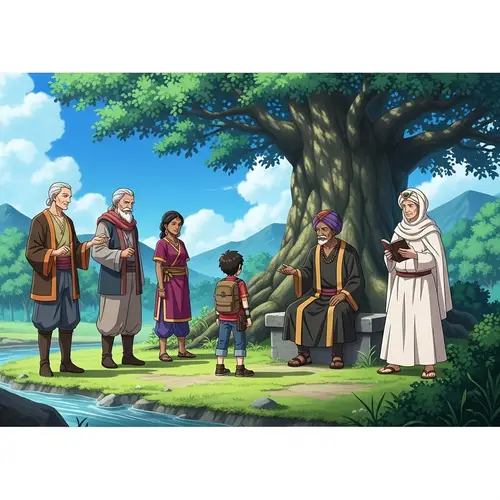 Anime Boy Journey: Meeting Wise Mentors for Guidance