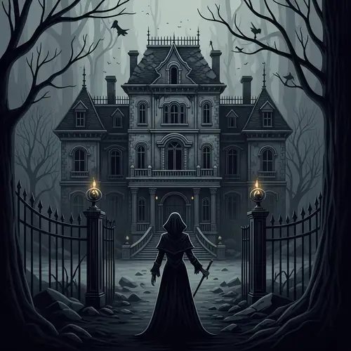 Decaying Mansion: Gothic Horror Scene with Ominous Feel