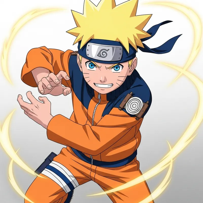Naruto - Energetic Anime Character with Spiky Yellow Hair