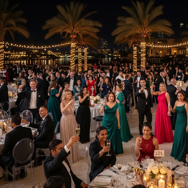 Glamorous Dubai Gala: Dance, Dinner & Celebration