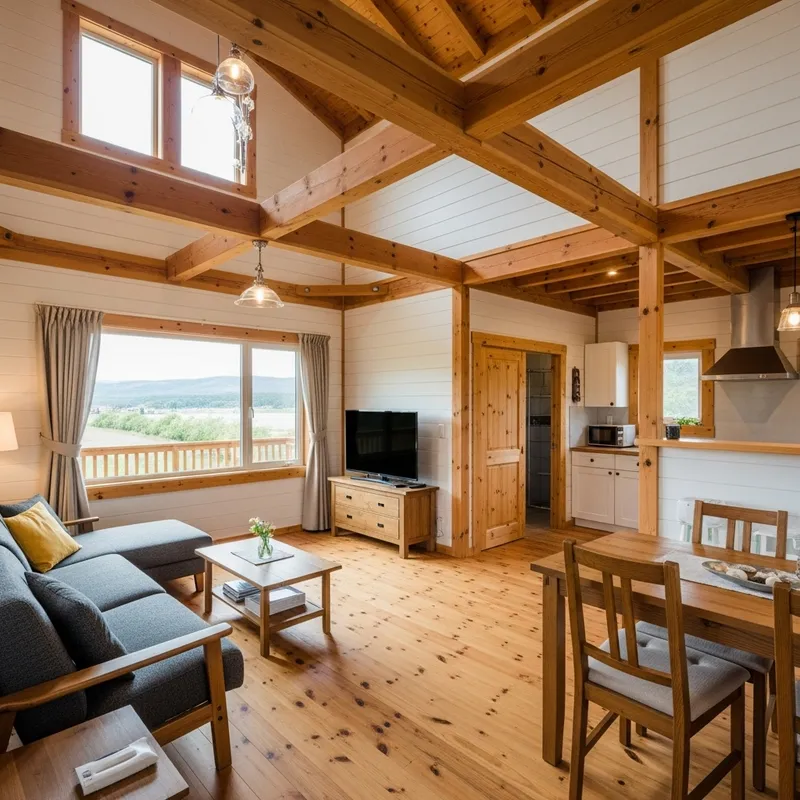 Cozy White Timber House Interior | Rustic Decor & Beams Cozy White Timber House Interior | Rustic Decor & Beams