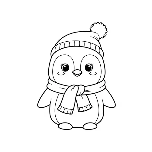 Charming Cartoon Penguin - Ideal Coloring Template for Kids