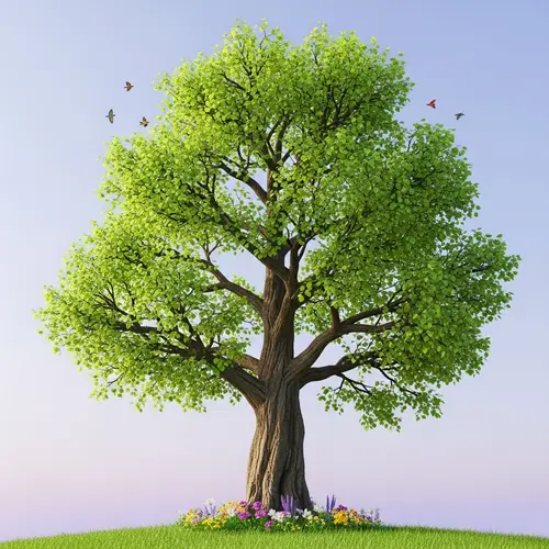 Tranquil Majestic Tree in Serene Forest | Symbol of Strength & Growth