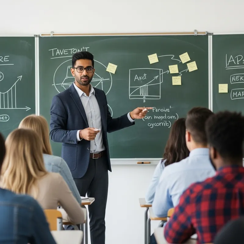 Engaging Classroom Presentation: South Asian Male Explaining Topic