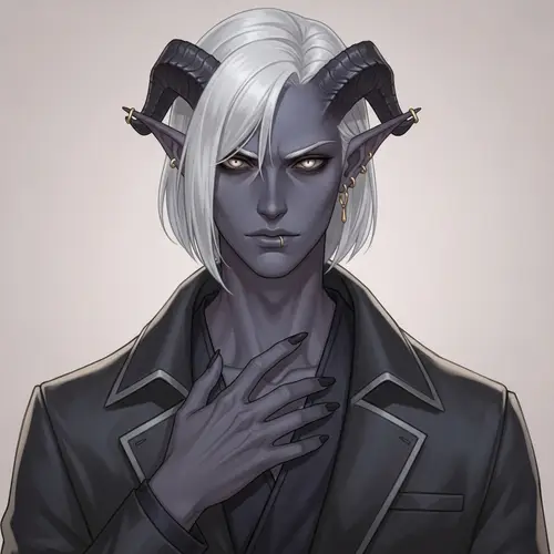 21-Year-Old Male Tiefling with Delicate Facial Features | Fantasy Art