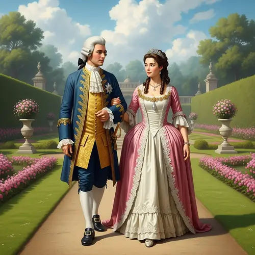 King George III & Queen Charlotte in Royal Garden