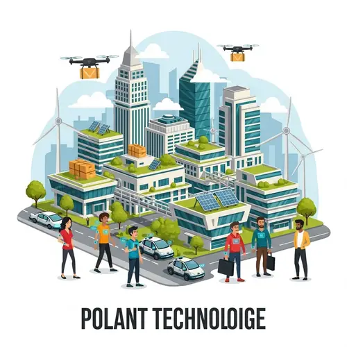 Futuristic Eco-Friendly Cityscape Balancing Technology and Society