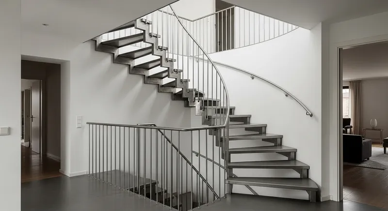 Sleek Metal Frame Staircase for Modern Homes