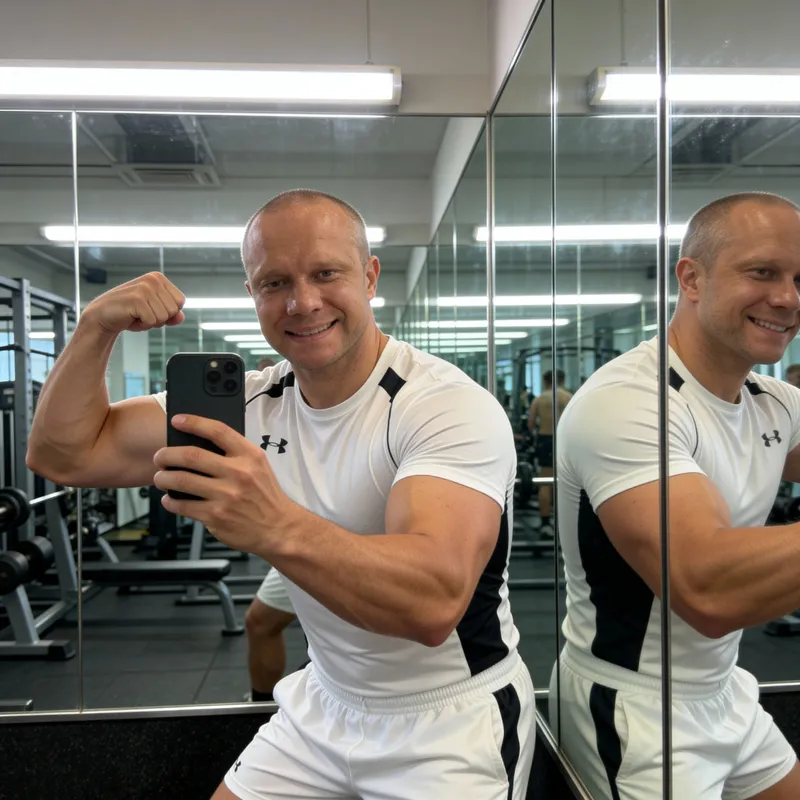 Inspiring Gym Mirror Selfie for Fitness Progress