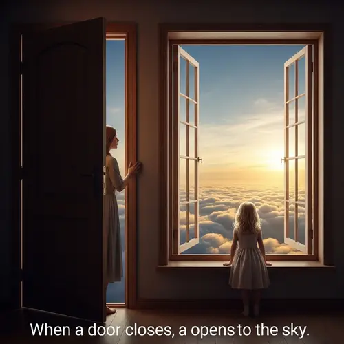 Door Closes, Window Opens to Sky | Symbolic Imagery