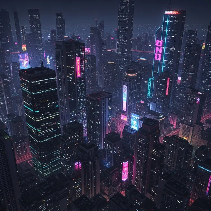 Futuristic Cyberpunk Cityscape | Vibrant Night Scene