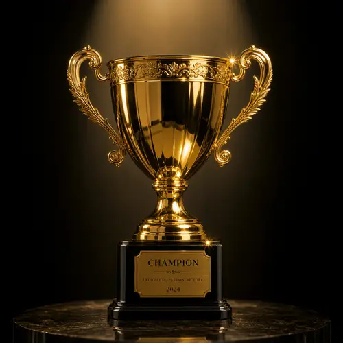 Stunning Golden Championship Trophy Photography