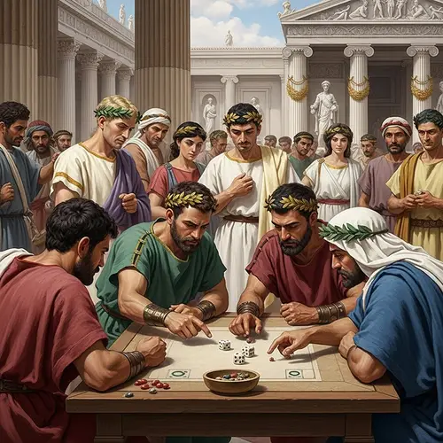 Ancient Greece & Rome Dice Game Scene - Cultural Depiction