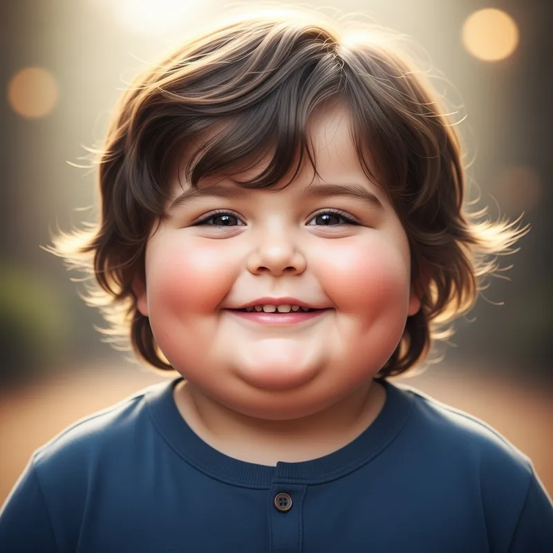 Adorable Little Boy with Round Face, Chubby Cheeks and Sweet Smile