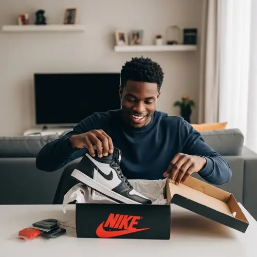 Excited Unboxing of Air Jordan 1 Sneakers at Home