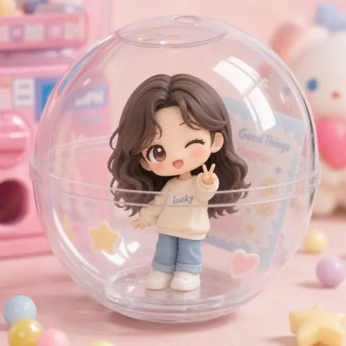Cute Chibi Figurine in Gashapon Capsule Toy