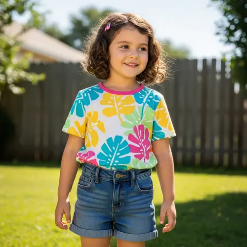 Adorable Little Girl in Shorts