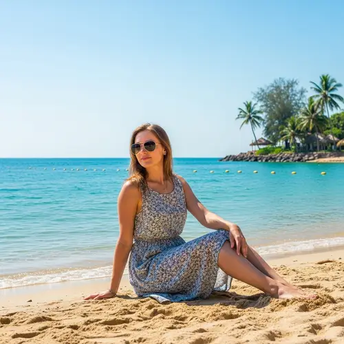 Tranquil Scene: Young Female Beach Sitting