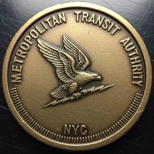 Detailed Subway Token - Symbolic Embossing and Metallic Sheen