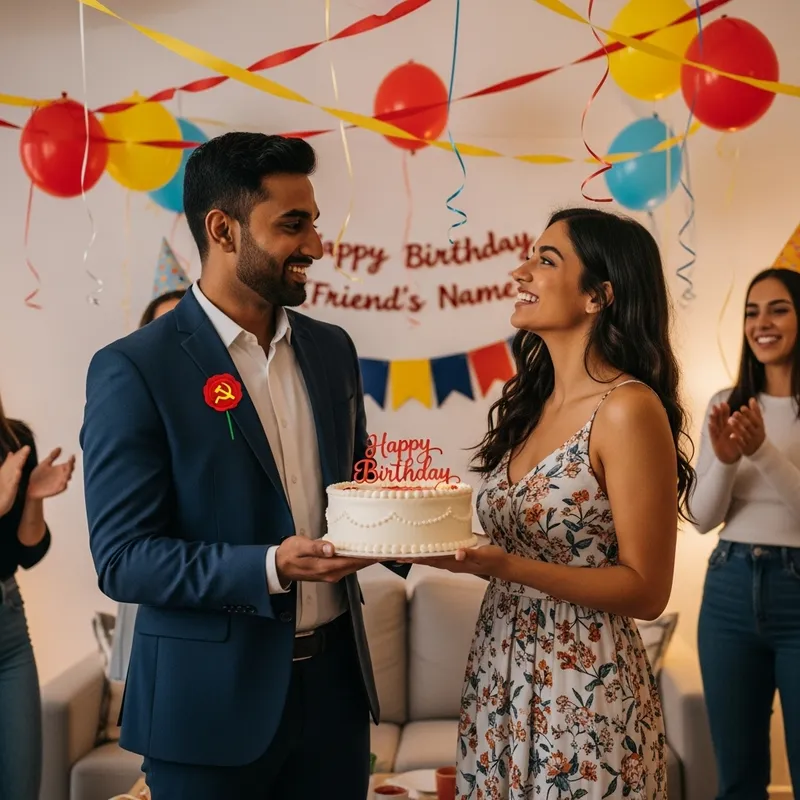 Socialist Party Member Celebrates Friend's Birthday