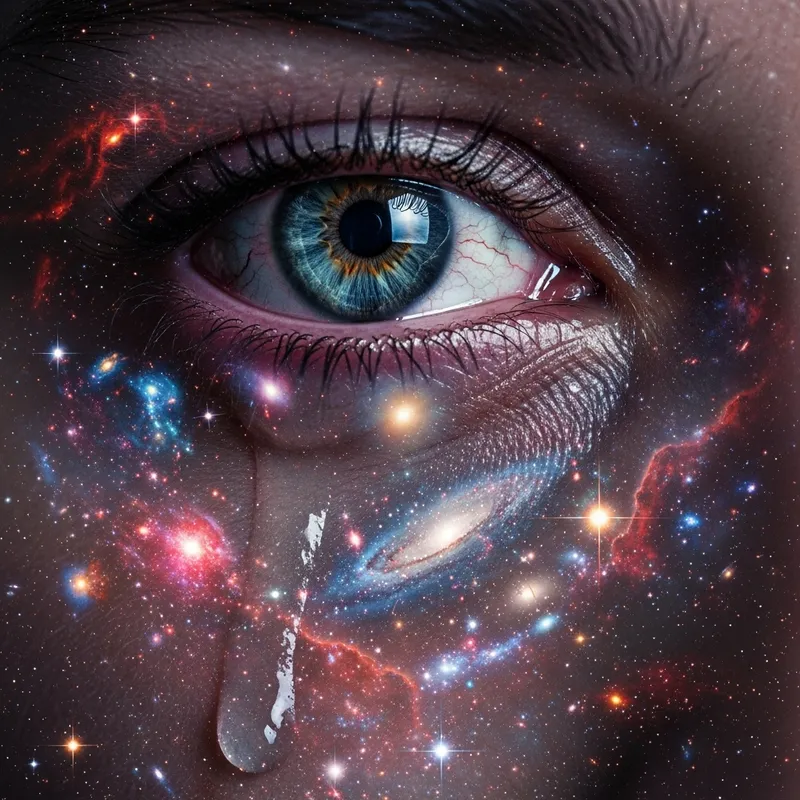 Heavenly Eyes: Visualizing Pain Amidst Celestial Beauty