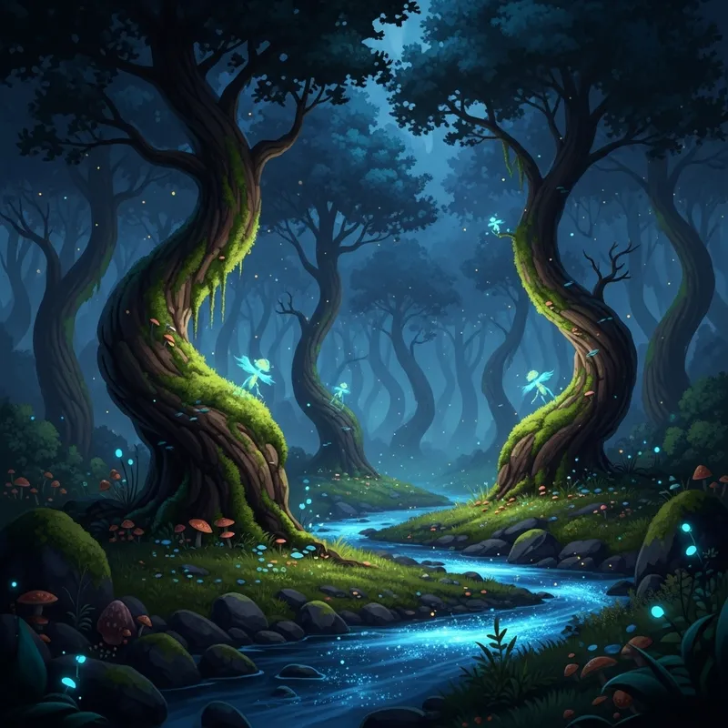 Fantasy Forest Scene - Enchanted Landscape