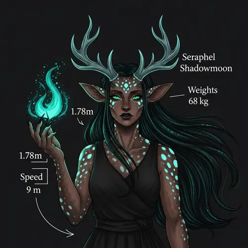 Seraphel Shadowmoon: Tiefling with Deer-Like Features