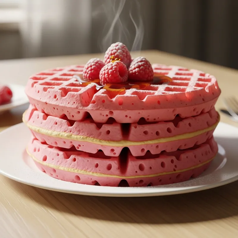 Fluffy Pink Waffles | Delicious & Tempting Treat for All Ages