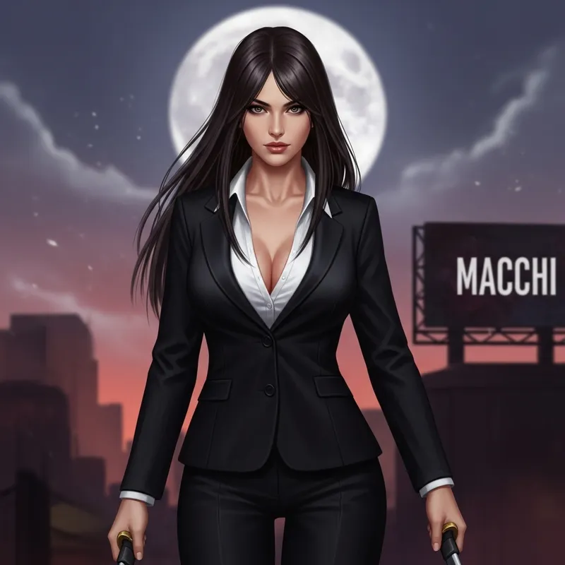 Macchi: The Enigmatic Action-Woman in Black | Enthralling Image