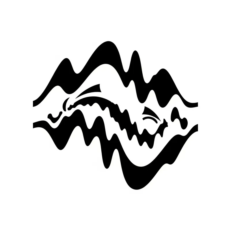 Sadness and Depression: Black & White Geometric Wavy Shape