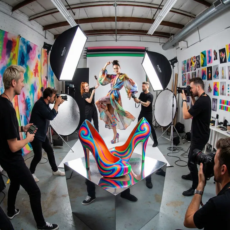 Fascinating High-Heeled Shoes in Bold Colors Photoshoot