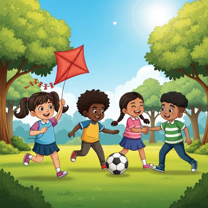 Dynamic Kids Running | Energetic Outdoor Play